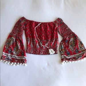 Band of Gypsies off the shoulder crop top